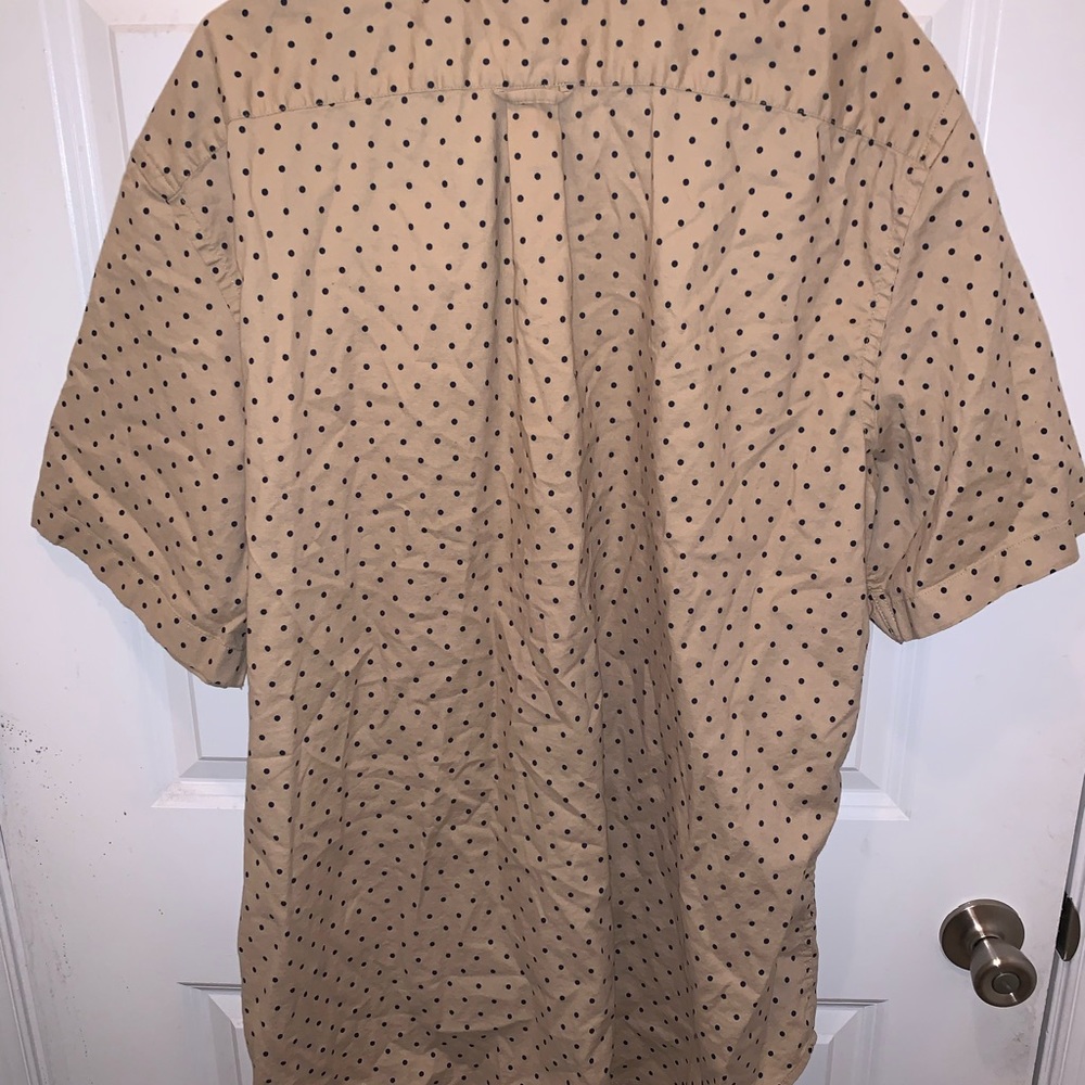 Men polka dot shirt sleeve button up